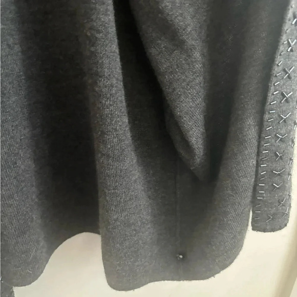 Cardigan Sweater Women 1X  Indie Grunge Wool Gray Beaded  Whimsigoth Mature - Picture 4 of 4